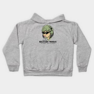 Proud Military Woman  V3  (light tees) Kids Hoodie